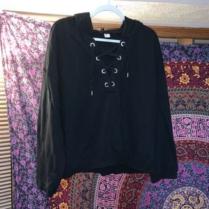 Black wide sleeve hoodie DIVIDED size XL